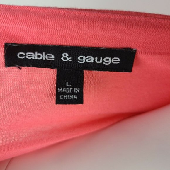 Cable & Gauge Top Womens Size L Large Solid All Pink Cold Shouder V Neck - Picture 5 of 7